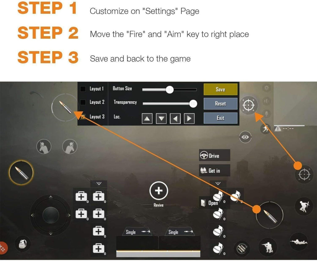 Mobile Game Controller for PUBG Mobile Controller L1R1 Mobile Game Trigger Joystick Gamepad for Ios & Android Phone(W10 Update)