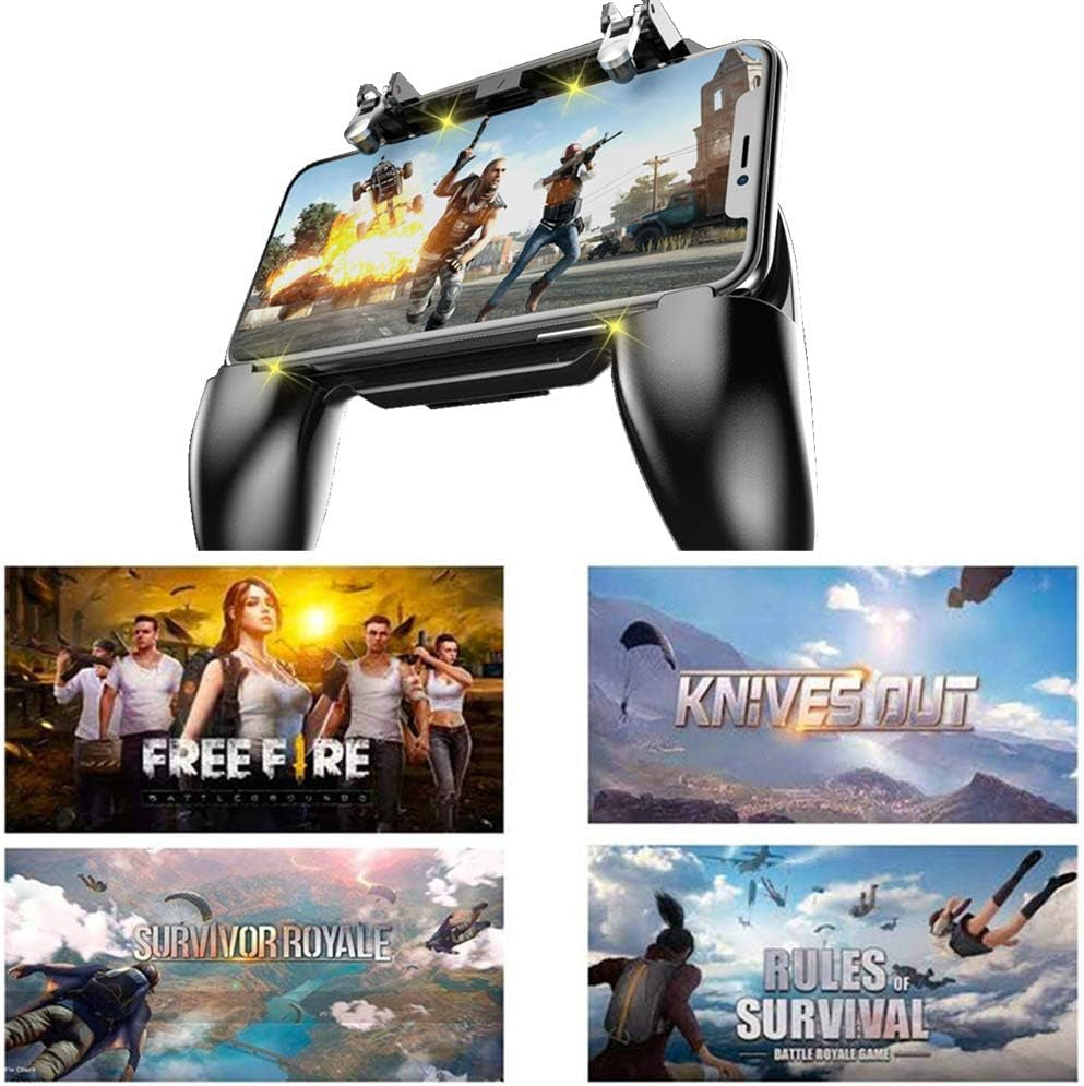 Mobile Game Controller for PUBG Mobile Controller L1R1 Mobile Game Trigger Joystick Gamepad for Ios & Android Phone(W10 Update)